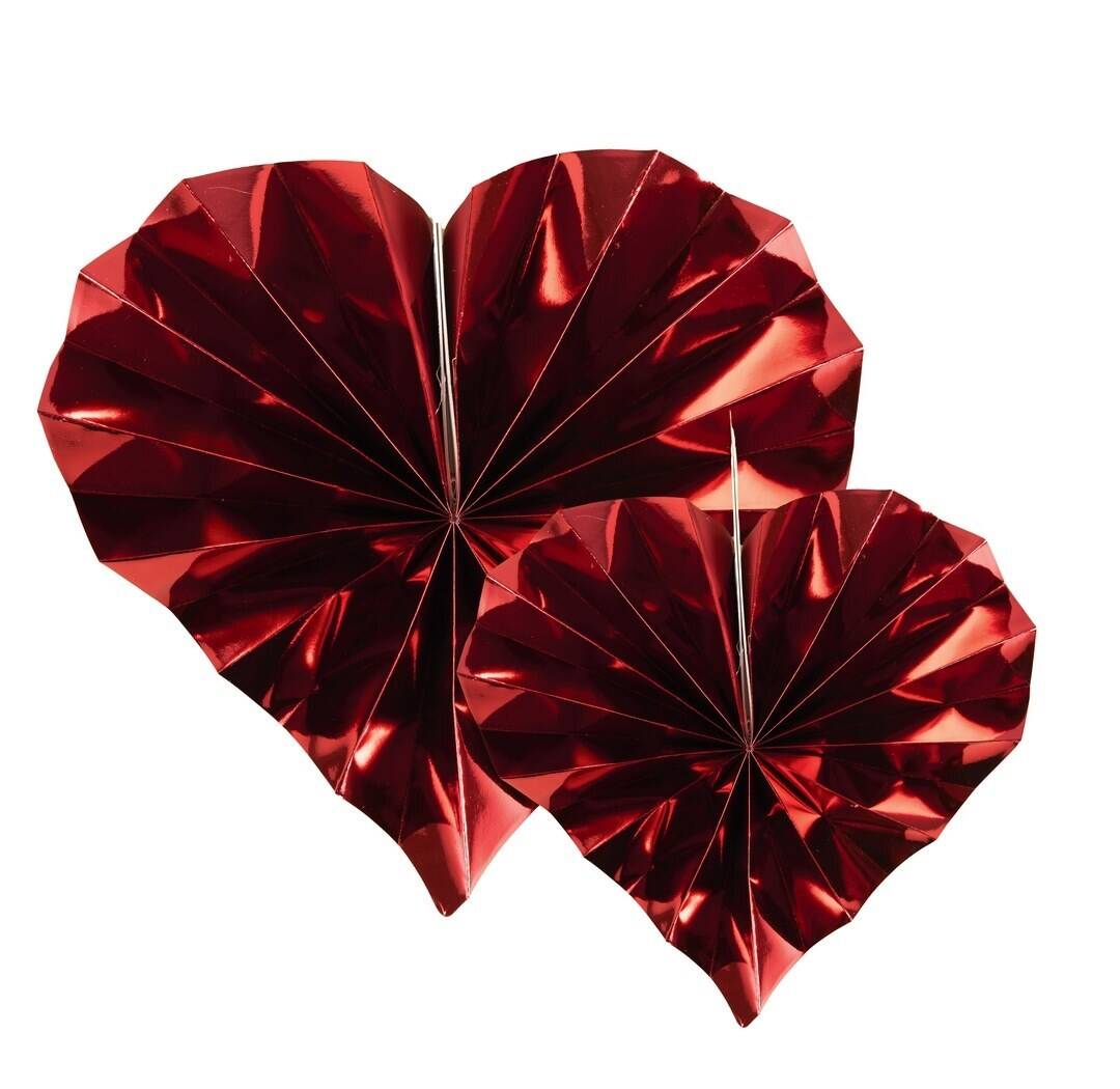 Rosace - cœur rouge - lot de 6