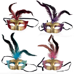 Masque bal masqué avec plumes