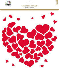 St Valentin - Stickers cœur rouge