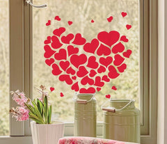 St Valentin - Stickers cœur rouge