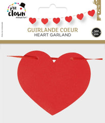 Guirlande cœur rouge - 3m