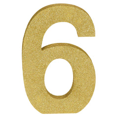 Chiffre 6 - Avec paillettes - 9"