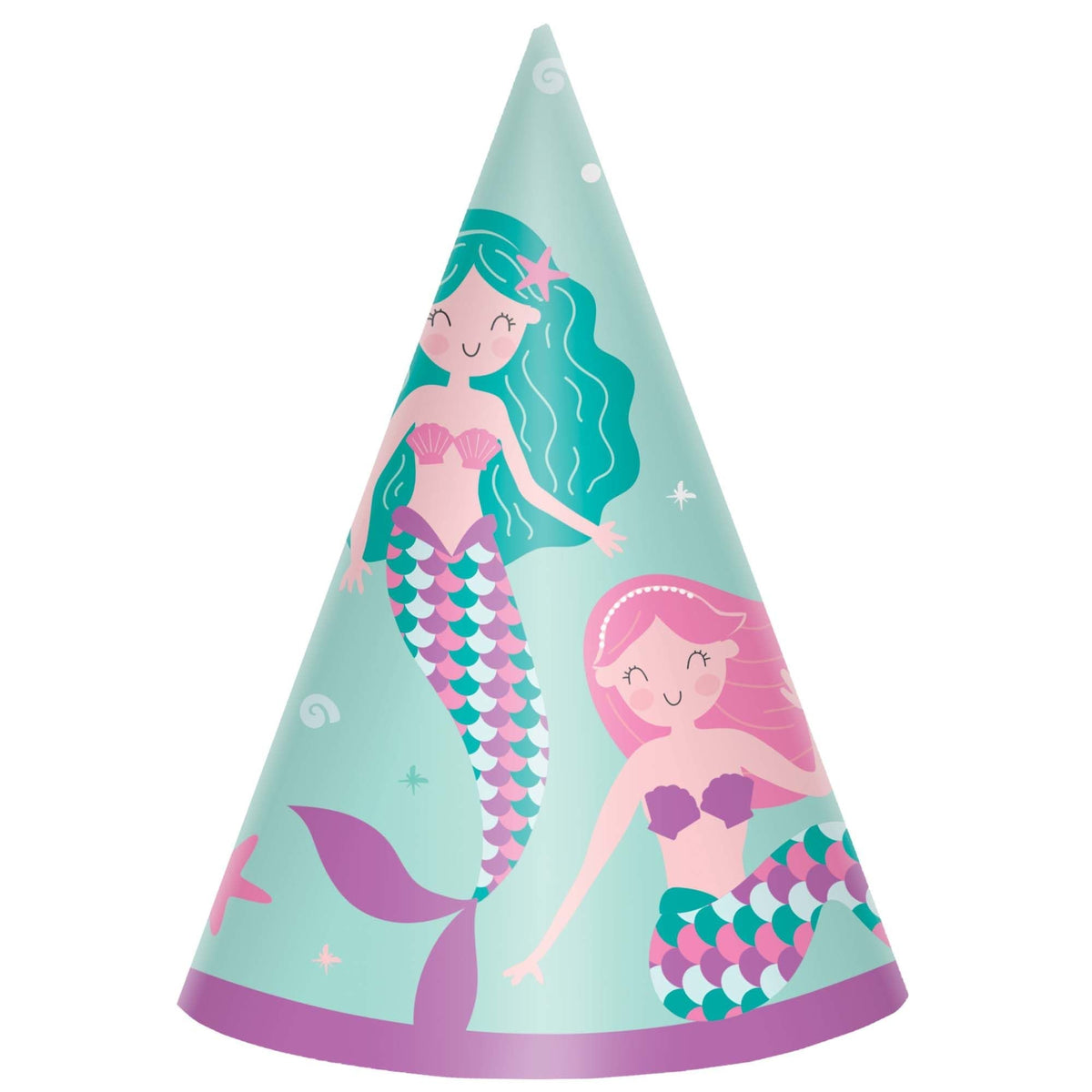 Chapeau de fête - Sirène - 8/Pqt