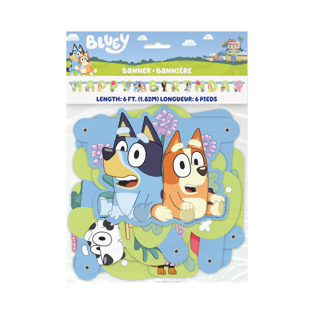 Bannière articulée - Happy Birthday - Bluey - 6' Unique