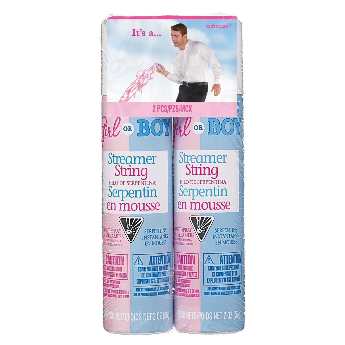 Serpentin en mousse - Révélation de sexe - Fille - 2/Pqt