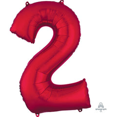 Mylar supershape - Chiffre 2 - Rouge - 34"