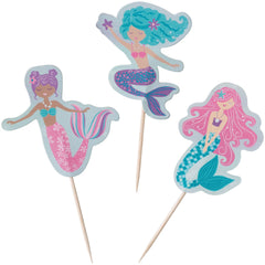 Décorations à cupcake - Sirènes - 24/Pqt
