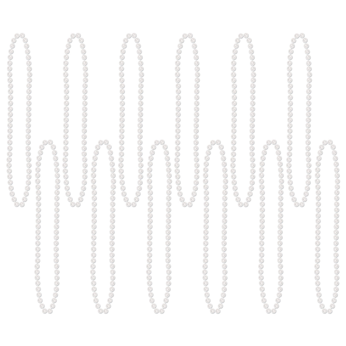 Colliers de perles - blanc - 12/Pqt