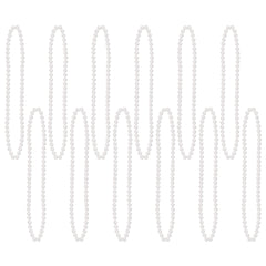 Colliers de perles - blanc - 12/Pqt