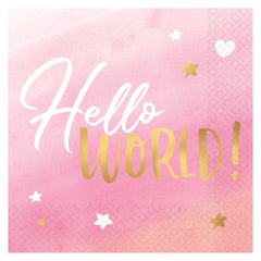 Serviettes de Table - Oh Baby - Rose - 16/Pqt