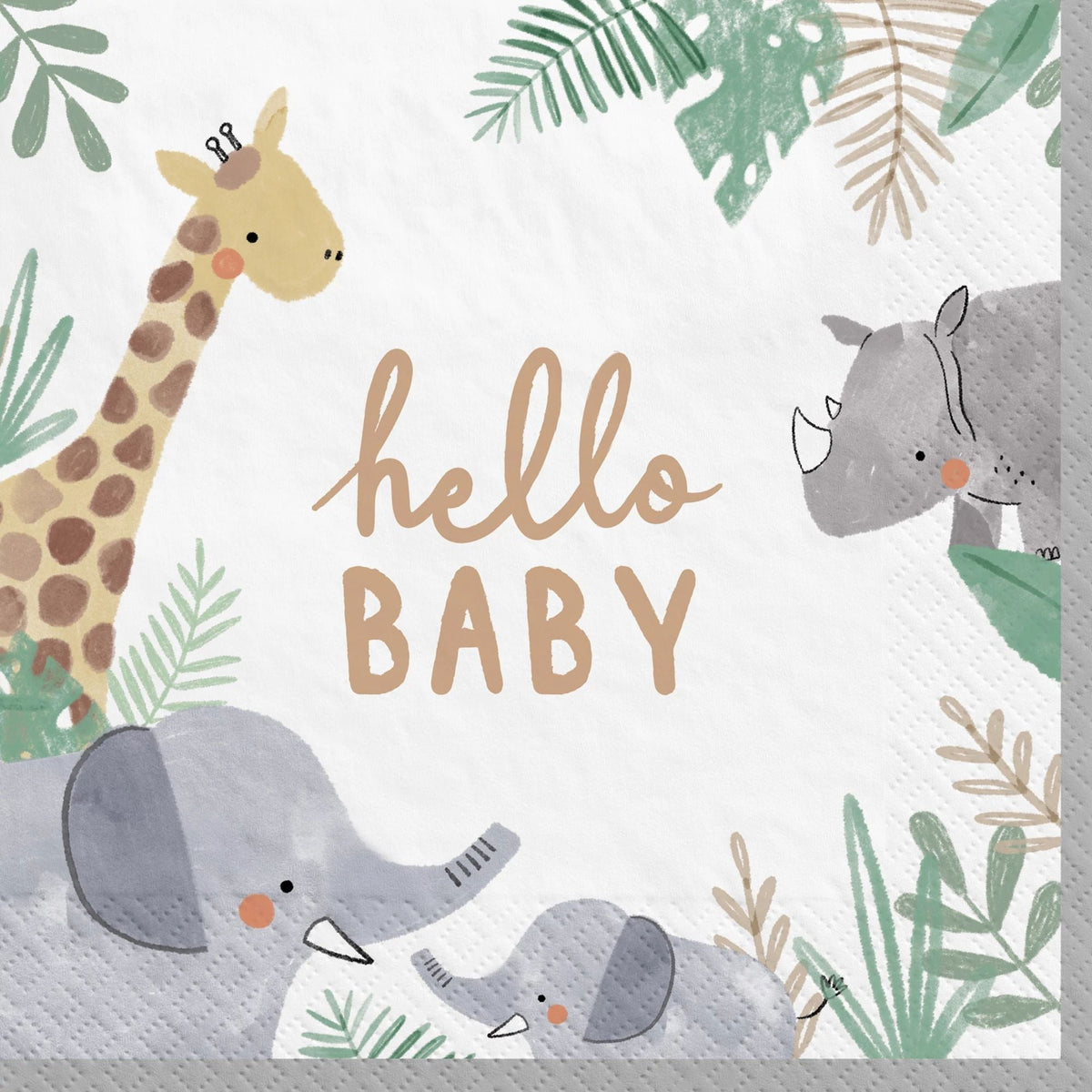Serviettes de Table - Bébé Jungle - 16/Pqt