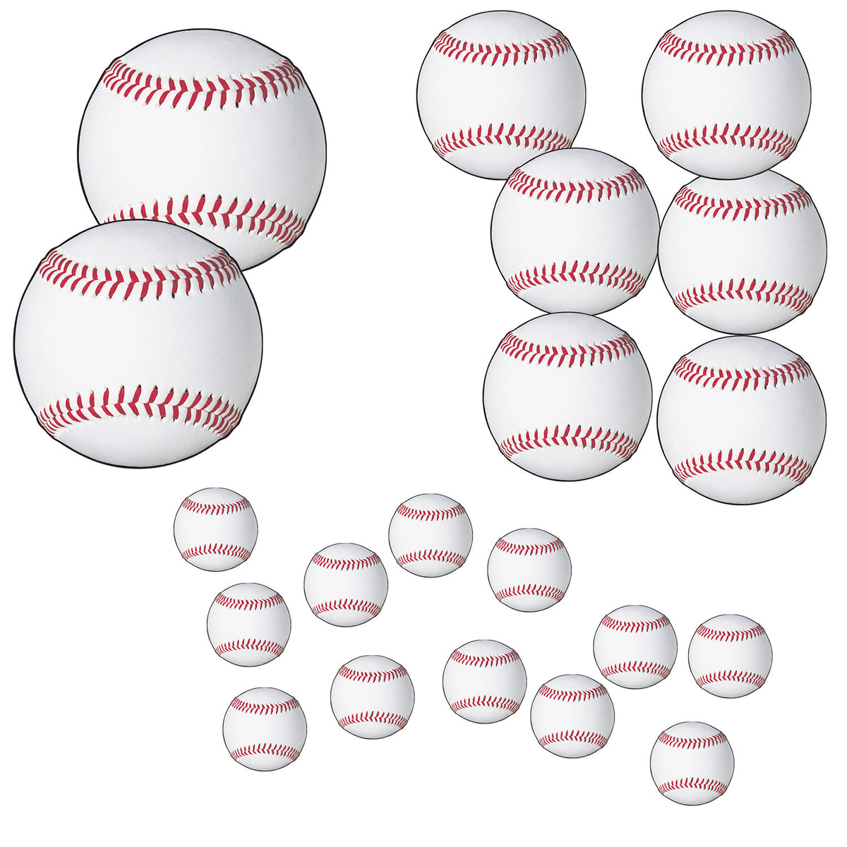 Découpes Baseball Tailles Assorties – 12/Pqt