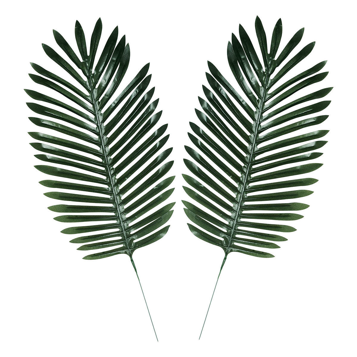Feuilles de palmier et de fougère en polyester - 24" x 10" – 2/Pqt