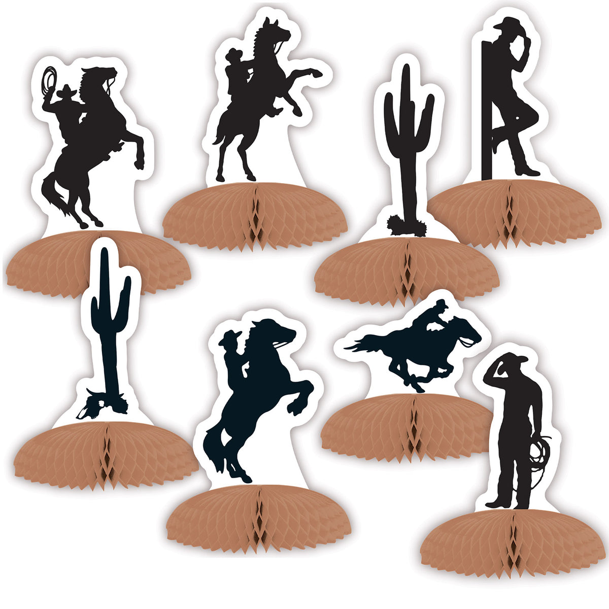 Centres De Table Silhouettes Western - 8/Pqt