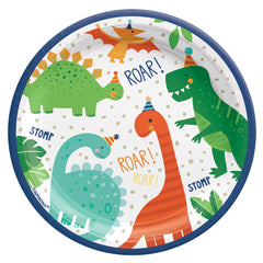 Assiettes à Dessert - Dino-Mite - 7" - 8/Pqt