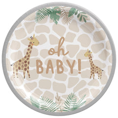 Assiettes à Dessert - Bébé Jungle - 7" - 8/Pqt