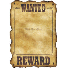 Panneau Western - Wanted - 17" x 12" - 1/Pqt