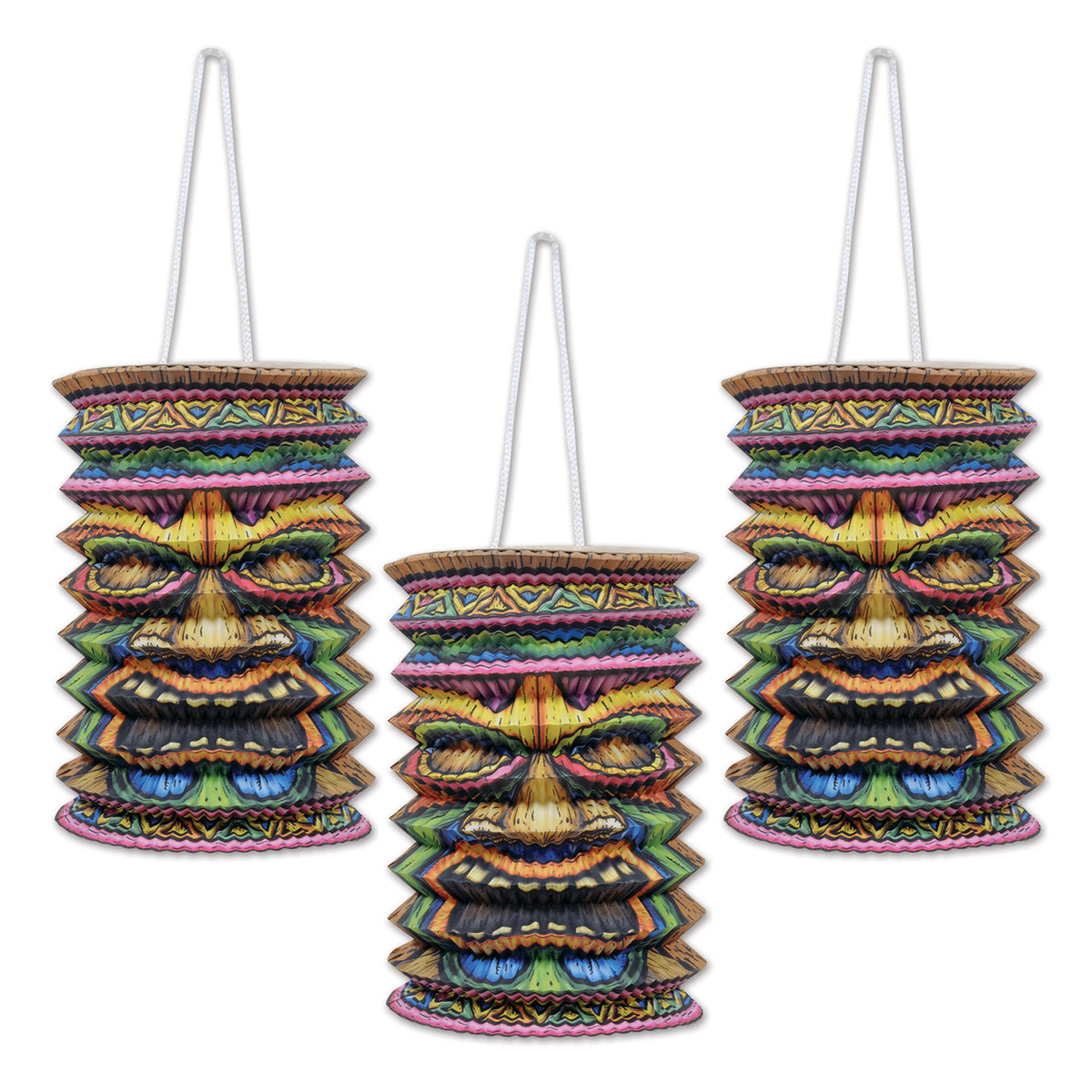 Lanternes en papier tiki 9" – 3/Pqt