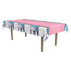 Nappe en Plastique – Décor tabourets de diner rétro
