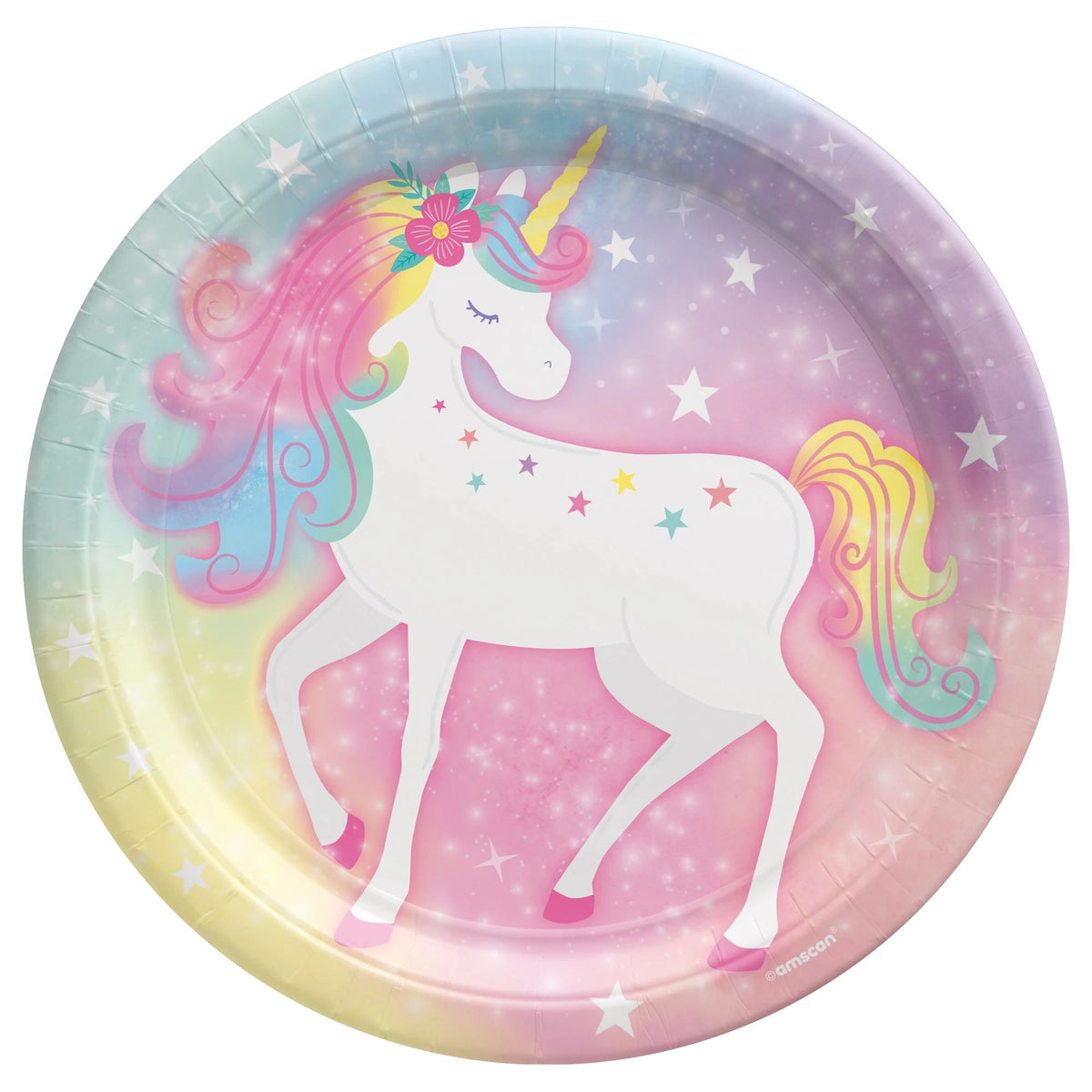 Assiettes à Repas - Licorne - 9" - 8/Pqt