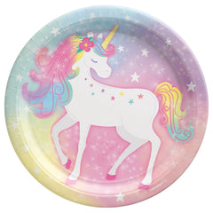 Assiettes à Repas - Licorne - 9" - 8/Pqt