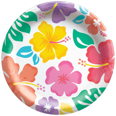 Assiettes à Repas - Hibiscus Hawaii - 9" - 8/Pqt