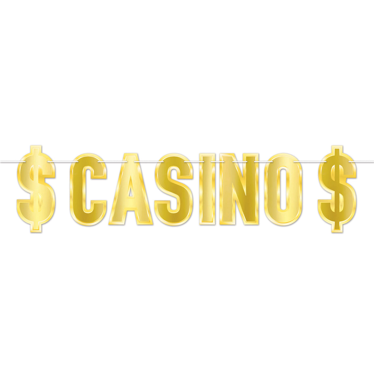 Bannière - Casino en aluminium doré - 8,25" x 3'