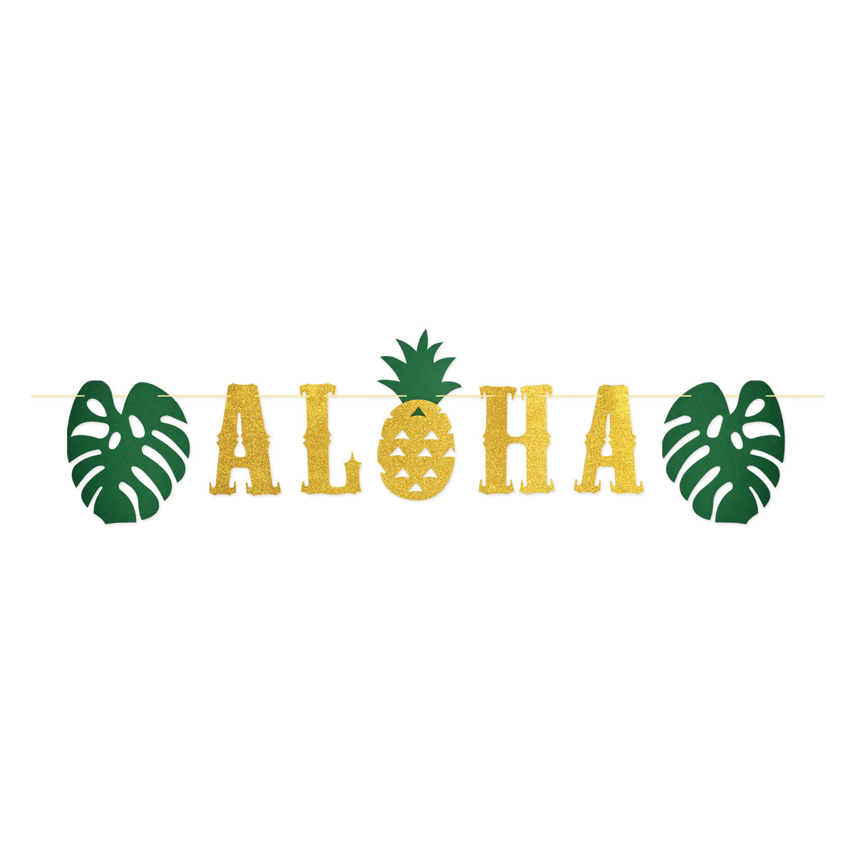 Bannière Aloha pailletée or - 16" x 6'