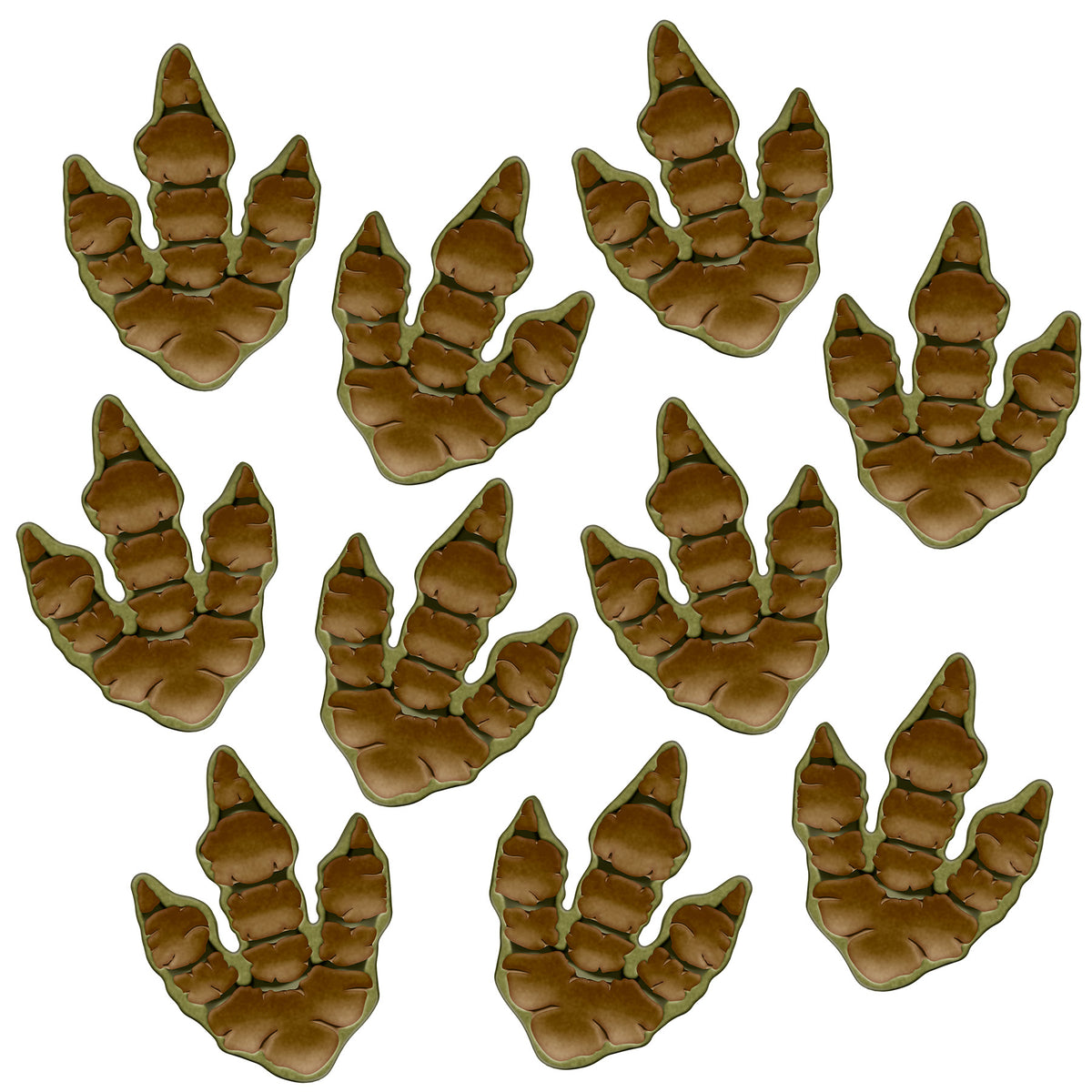 Empreintes de dinosaures - Autocollantes - 10/Pqt