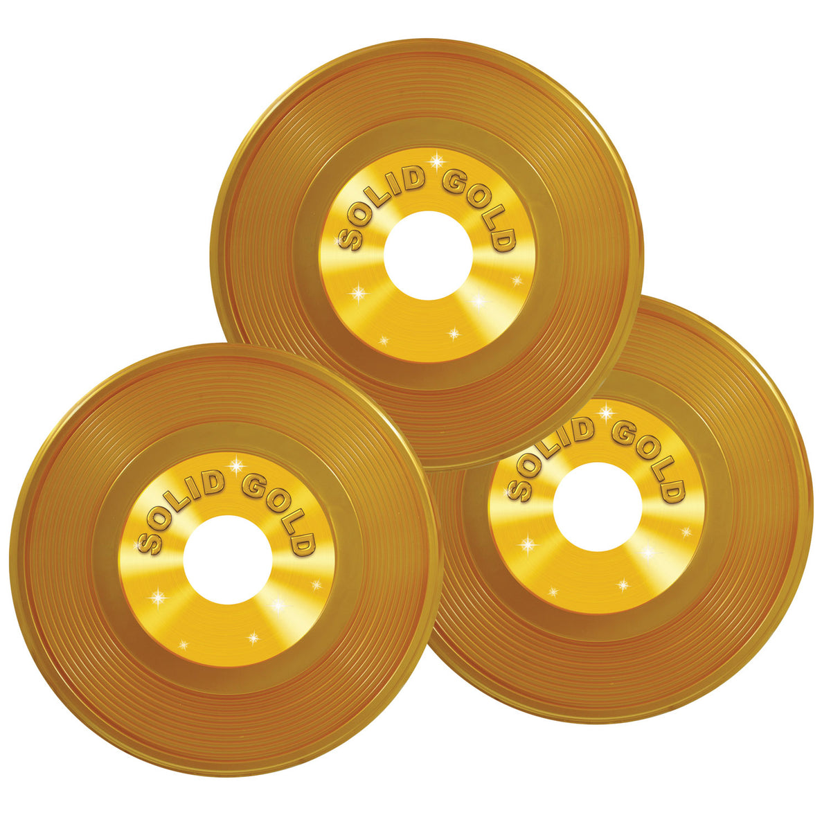 Disques En Plastique Doré - 3/Pqt