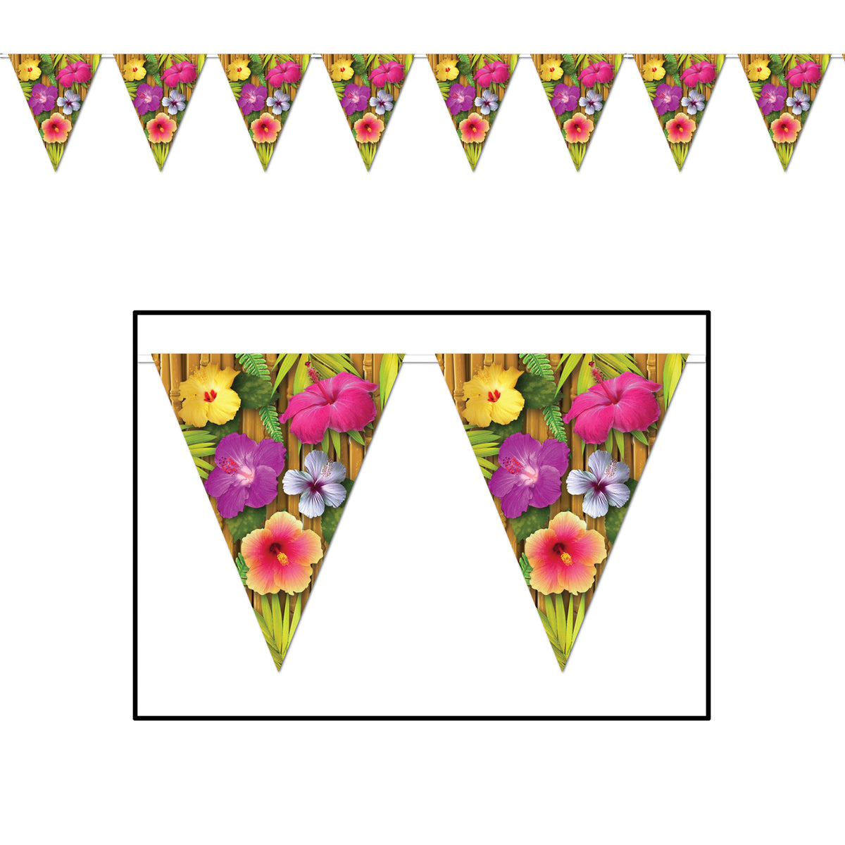 Bannière fanions luau - 10" x 12'