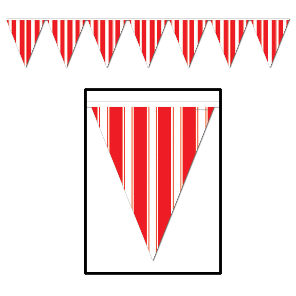 Bannière - Rayures rouge et Blanc - 11" X 12'