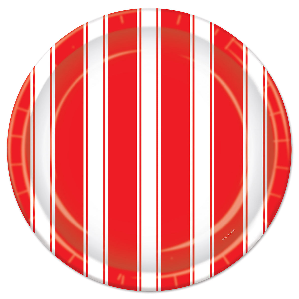 Assiettes à Repas - Rayures rouge et Blanc - 9" - 8/Pqt