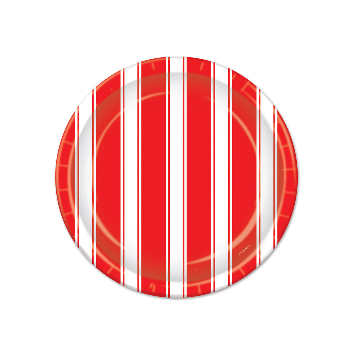 Assiettes à Dessert - Rayures rouge et Blanc - 7" - 8/Pqt