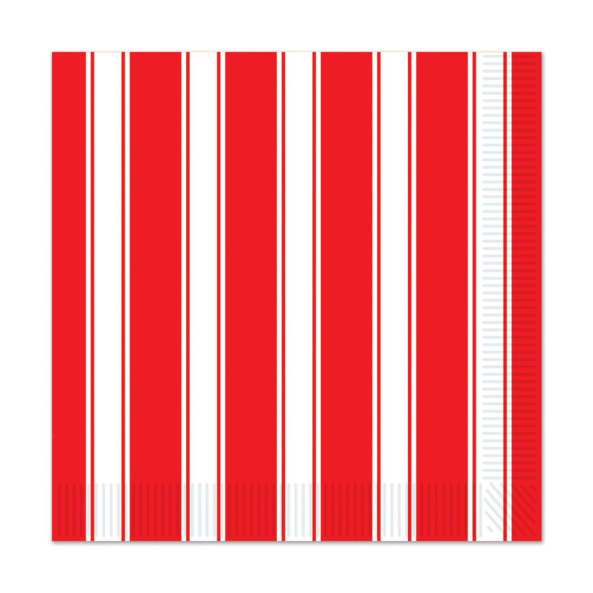 Serviettes de Table - Rayures rouge et Blanc - 16/Pqt