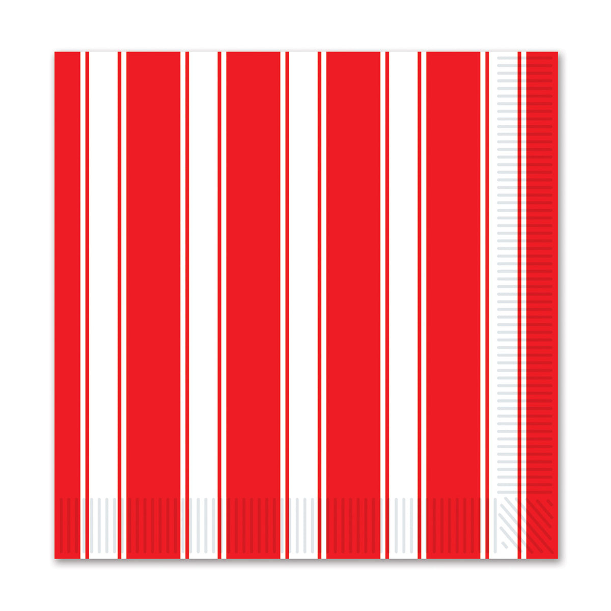 Serviettes à Breuvage - Rayures rouge et Blanc - 16/Pqt
