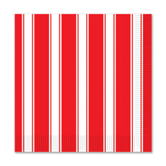 Serviettes à Breuvage - Rayures rouge et Blanc - 16/Pqt