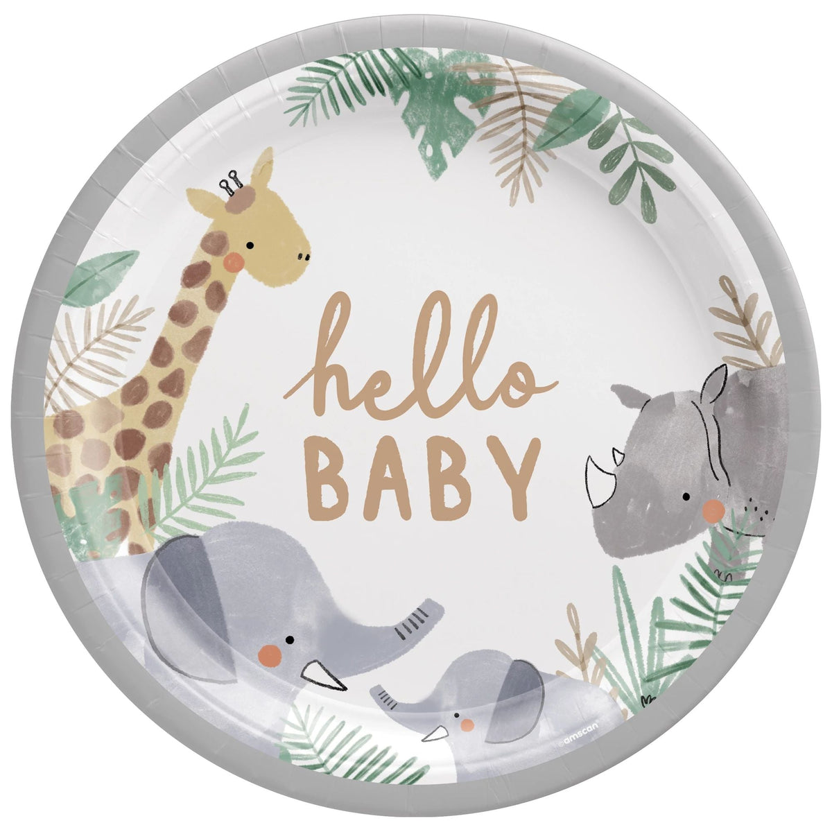 Assiettes à Repas - Bébé Jungle - 10.5" - 8/Pqt