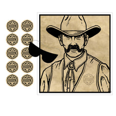 Jeu du Badge À Épingler Sur le Shérif - 10 Badges et 1 Masque