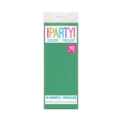 Feuilles de Papier de Soie Vert - 10/Pqt Unique