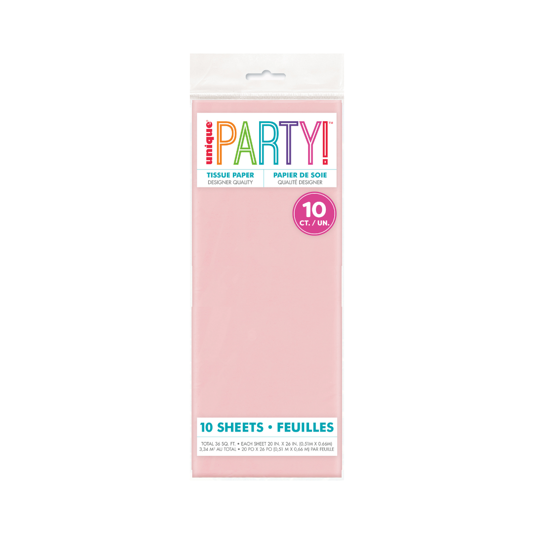 Feuilles de Papier de Soie Rose Pastel - 10/Pqt Unique