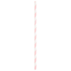 Pailles en papier rayées - Rose Tendre - 10/Pqt