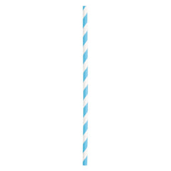 Pailles en papier rayées - Bleu Poudre - 10/Pqt