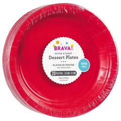 Assiettes à Dessert -  Rouge - 20/Pqt