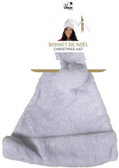 Bonnet de Noël - blanc argenté - adulte