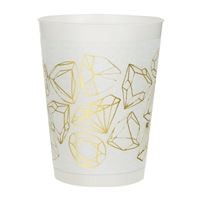 Verres en plastique - Givrés - Diamant Or - Bachelorette - 16oz – 8/Pqt