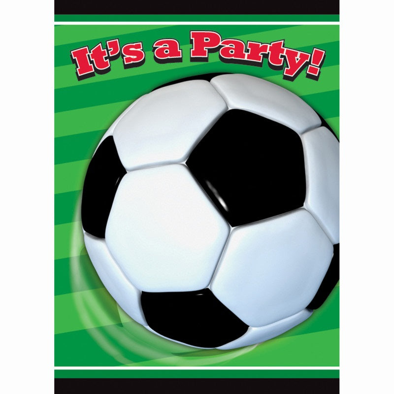 Cartons d'invitations - Soccer - 8/Pqt
