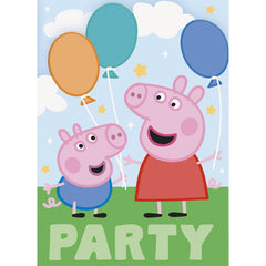Cartons D'invitations - Peppa Cochon - 8/Pqt
