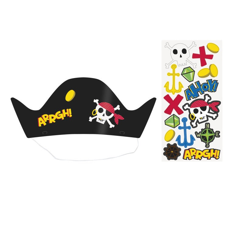 Chapeaux de fête - Ahoy Pirate - 8/Pqt
