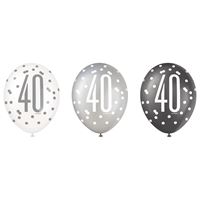 Ballons en latex - GLITZ 40 - 12" - 6/Pqt